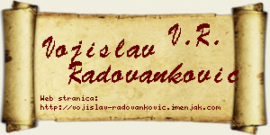 Vojislav Radovanković vizit kartica